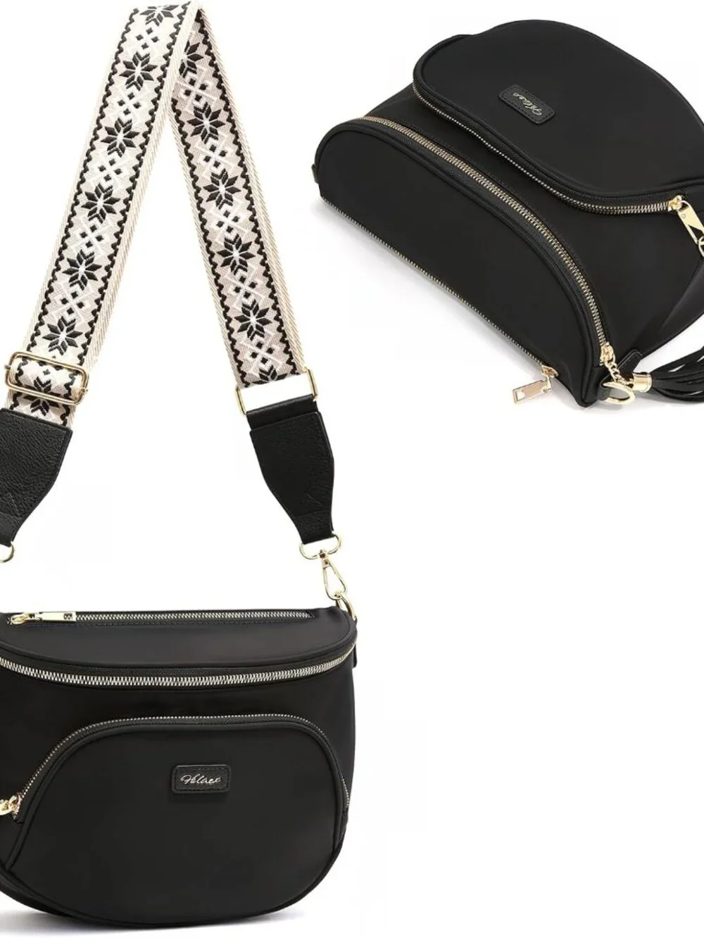 Checkered Crossbody Bag Anti Theft Spacious Bum Bags for Women Nylon Fanny Packs